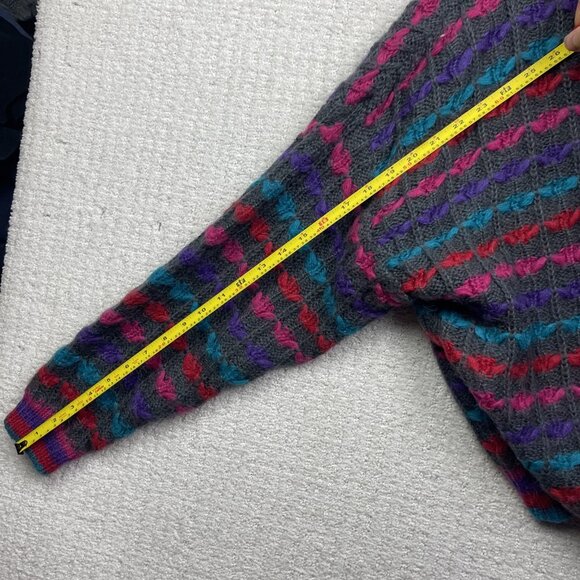 VTG Separate Scene Chunky Knit Cardigan Sweater Retro Women Sz M Wool Blend - Picture 10 of 12